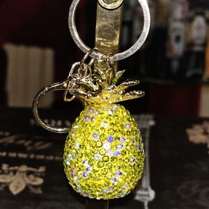 Sparkling Yellow Pineapple Keychain